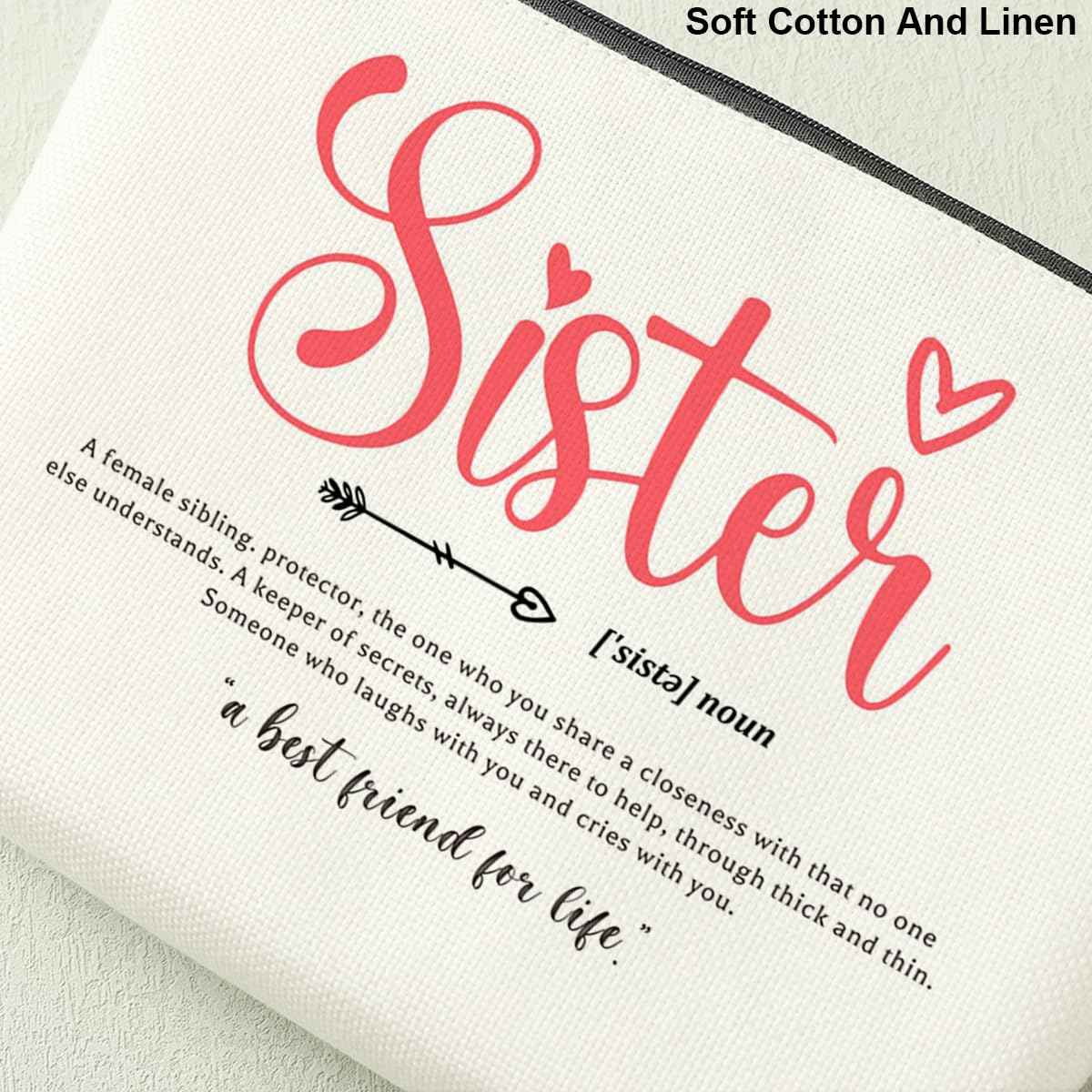 Sister Noun Sister Gifts Makeup Bag, Best Friend Birthday Gifts Sisters Gifts from Sister Cosmetic Bag, Friendship Gifts for Women Girl, Christmas Appreciation Gifts Travel Toiletry Bag Accessories