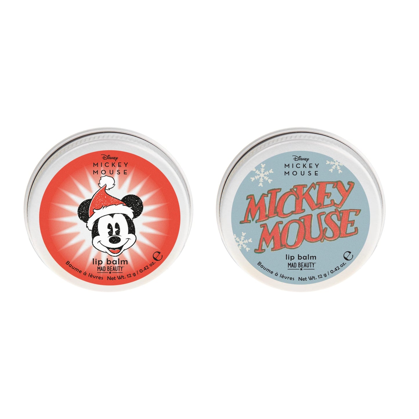 MAD BEAUTY Disney Mickey Mouse Lip Balm Duo, Frosted Berries & Vanilla Scented, 2-Pack, Gift Wrapped, Christmas, Holidays, Moisturizing