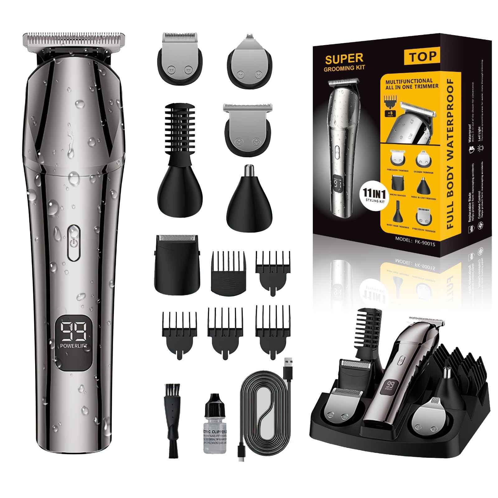 NANSHI Beard Trimmer & Hair Clippers for Men, Electric Razor & Shaver for Nose Body Face Mustache, Cordless Hair Trimmer, Waterproof Men's Grooming Kit, Gifts for Men Husband Father