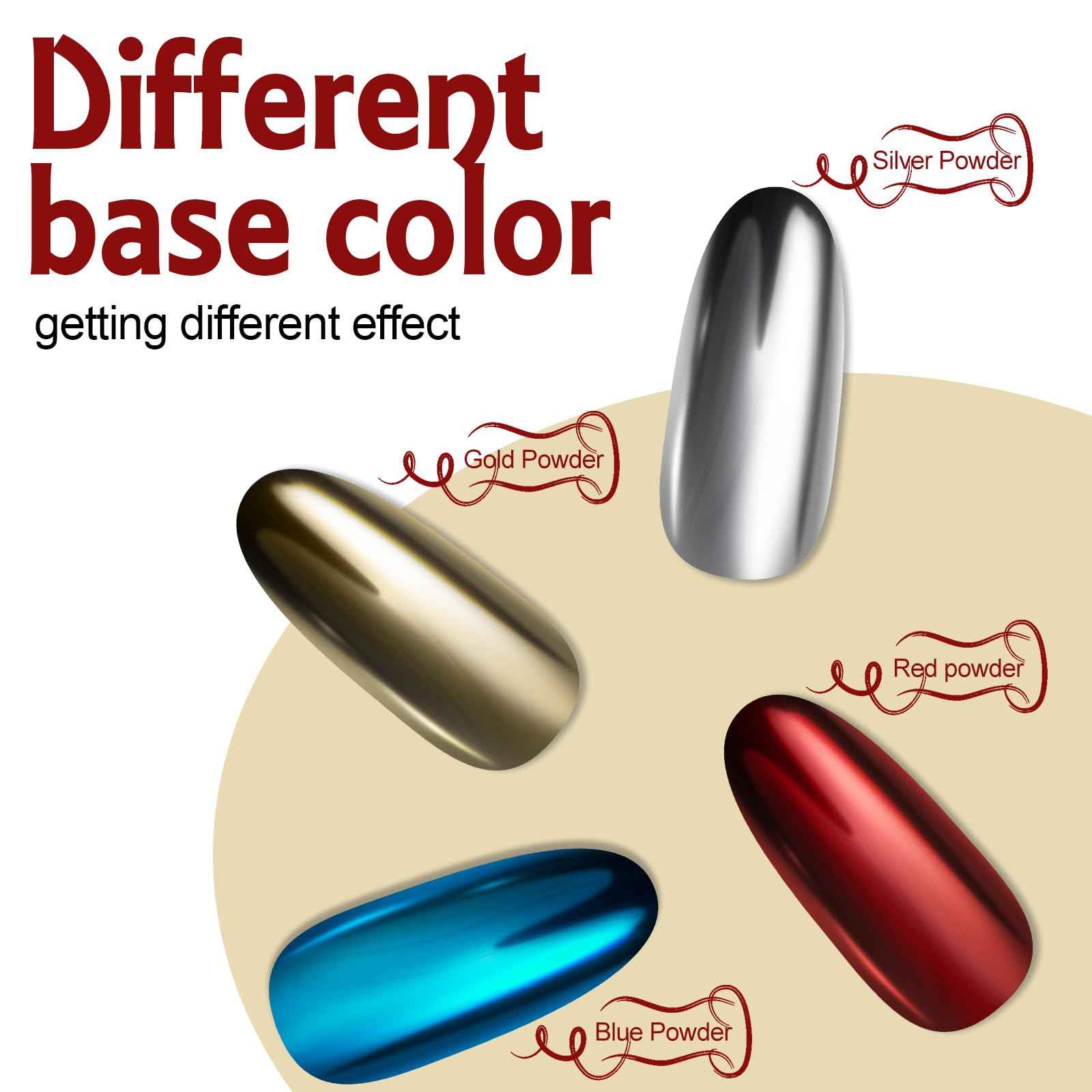 Artdone 16Jars Chrome Nail Powder Magic White Pearl Kit Mirror Effect Silver Metallic Holographic Dip Nail Powder for Resin Craft & Nail Art Fimo, Decoration Iridescent Aurora Mermaid Pigment