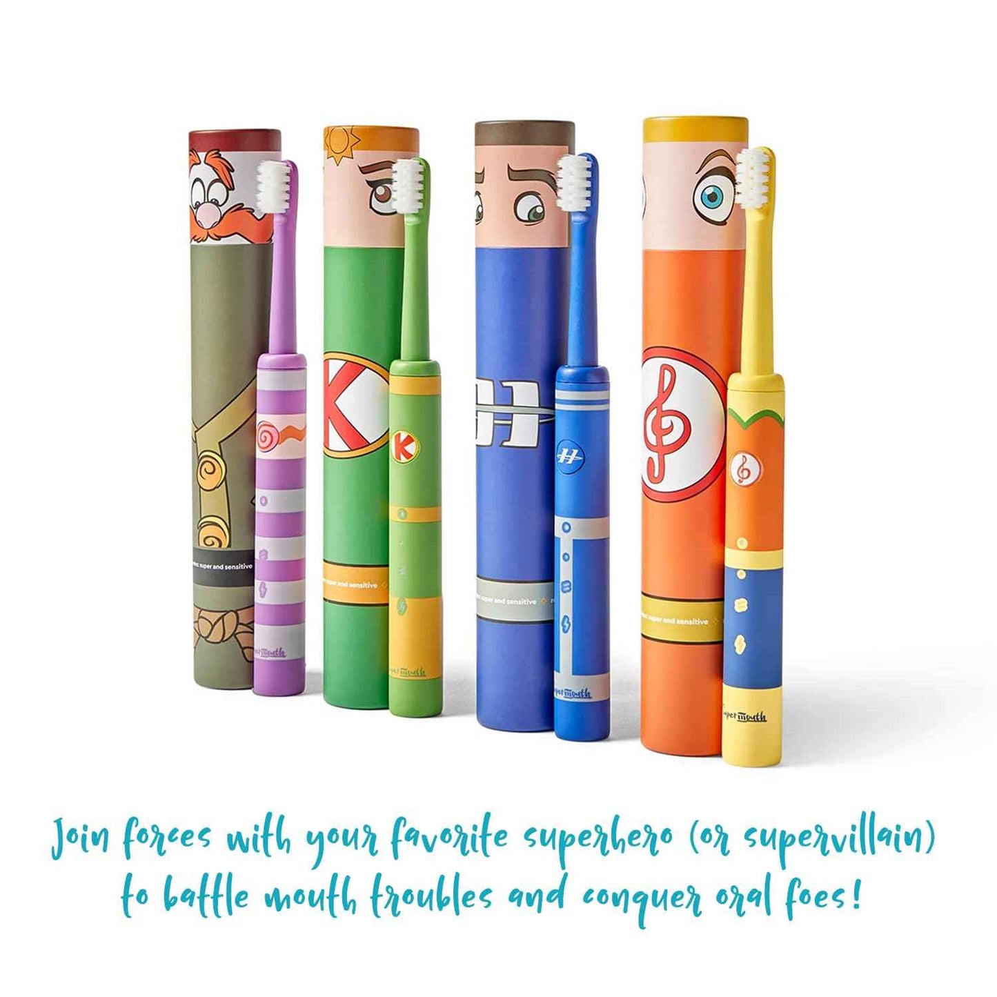 SuperMouth Smile Sidekick Sonic Toothbrush for Kids – Rechargeable, 3 Brushing Modes, Ultra-Soft Bristles, 2-Min Timer, Replaceable Brush Head – Includes Augmented Reality Sticker to Teach Brushing