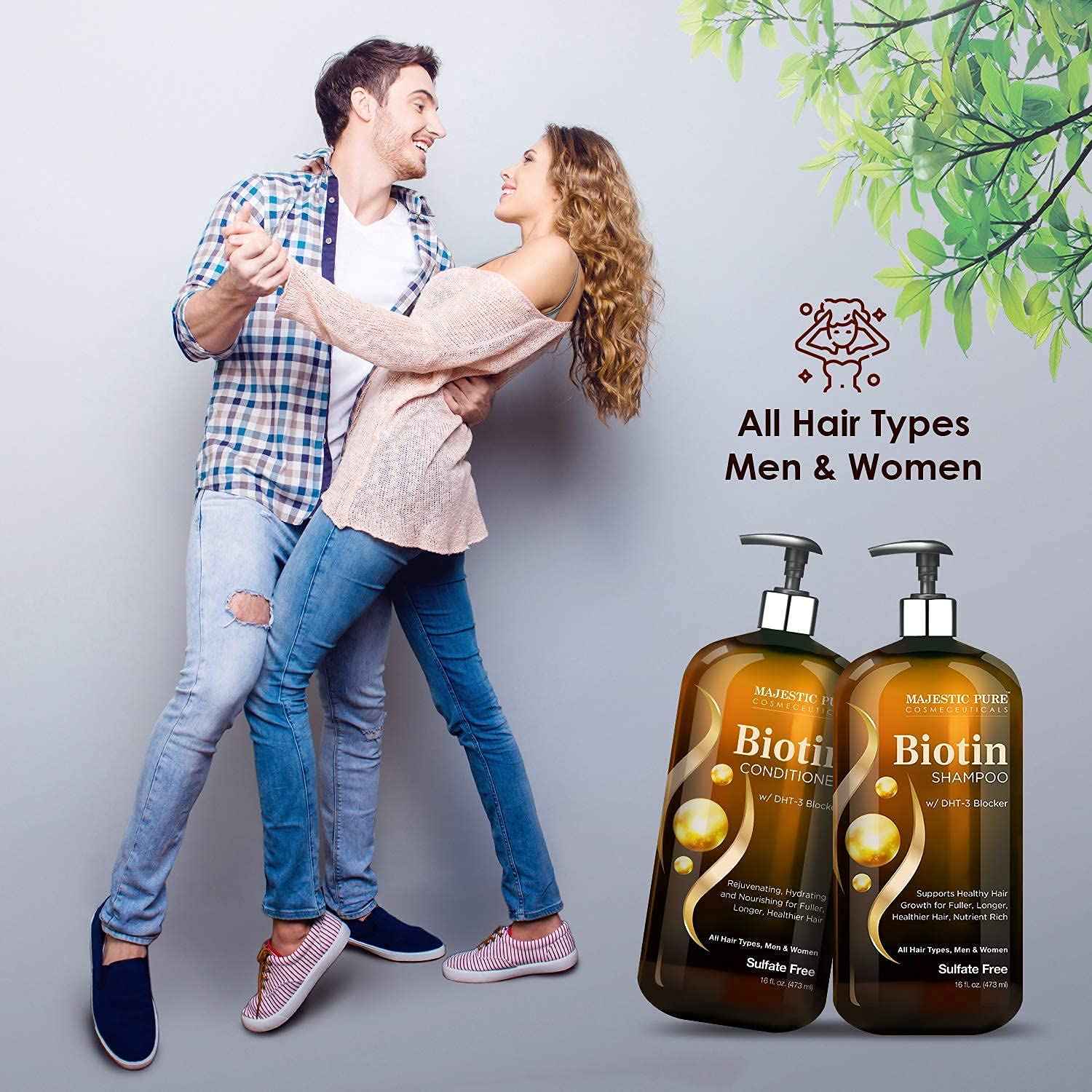 Majestic Pure Biotin with DHT Blocker Complex Shampoo and Conditioner Set (16 oz each) and Biotin Shampoo (16 oz) Bundle