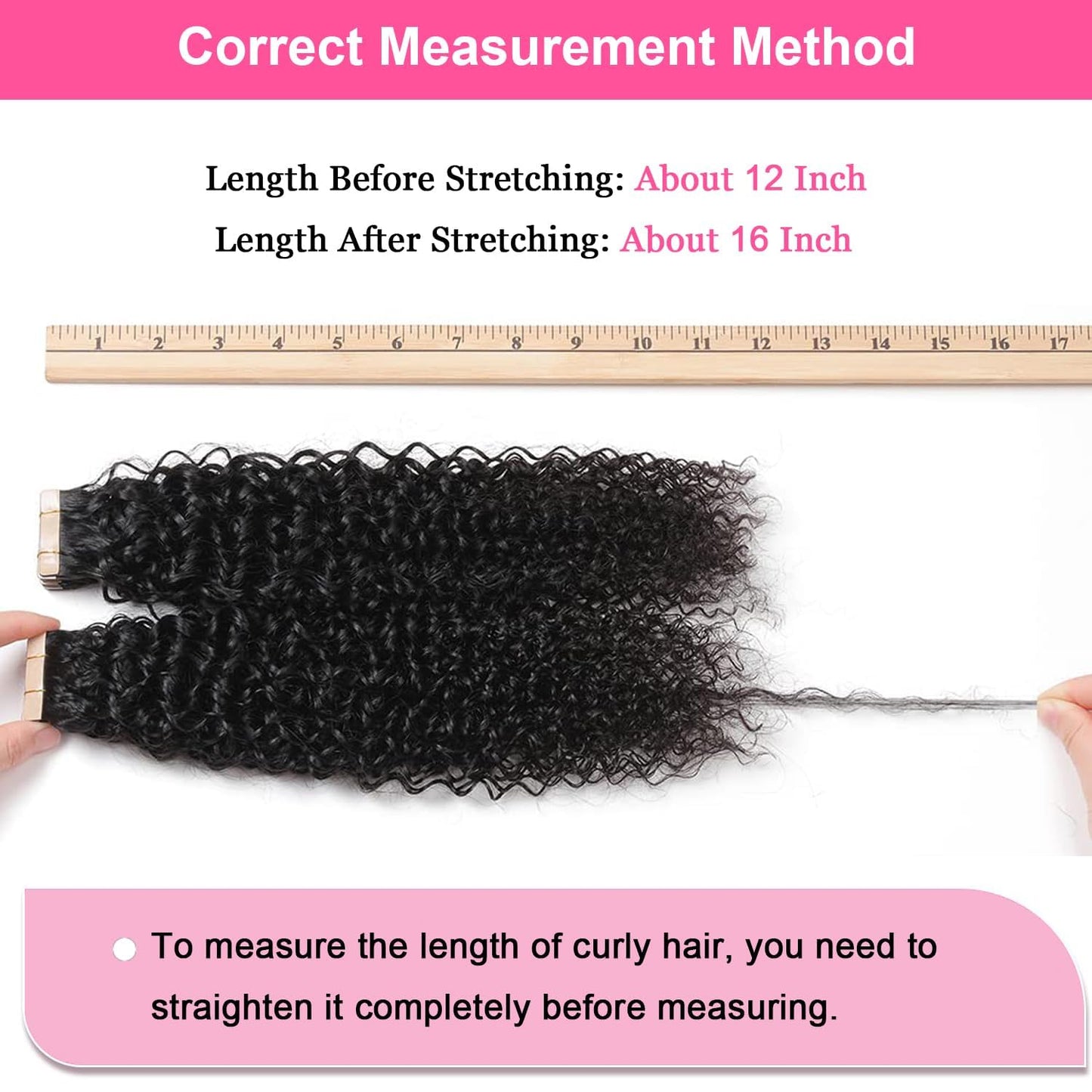 Hotlulana Tape in Hair Extensions Human Hair Kinky Curly Tape ins for Black Women Invisible 100% Real Human Hair Skin Weft Curly Tape in Extensions 20pcs 16Inch Natural Color