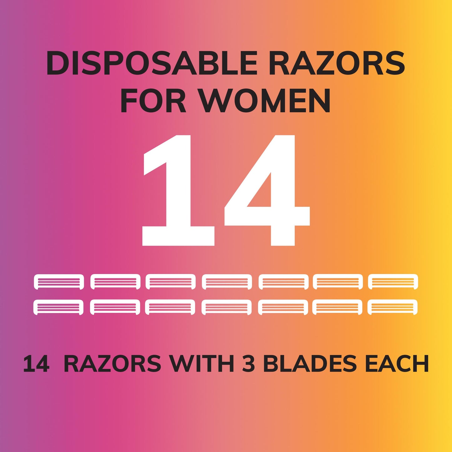 BIC Soleil Smooth Colors Women's Disposable Razors With Aloe Vera and Vitamin E Lubricating Strip, 3 Blades, 14 Count and 10 Count