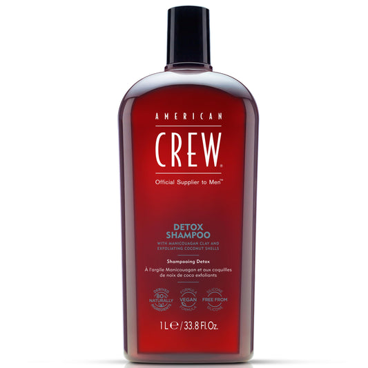 American Crew Detox Shampoo for Men, Naturally Derived, Vegan Formula, Citrus Mint Fragrance, 33.8 Fl Oz