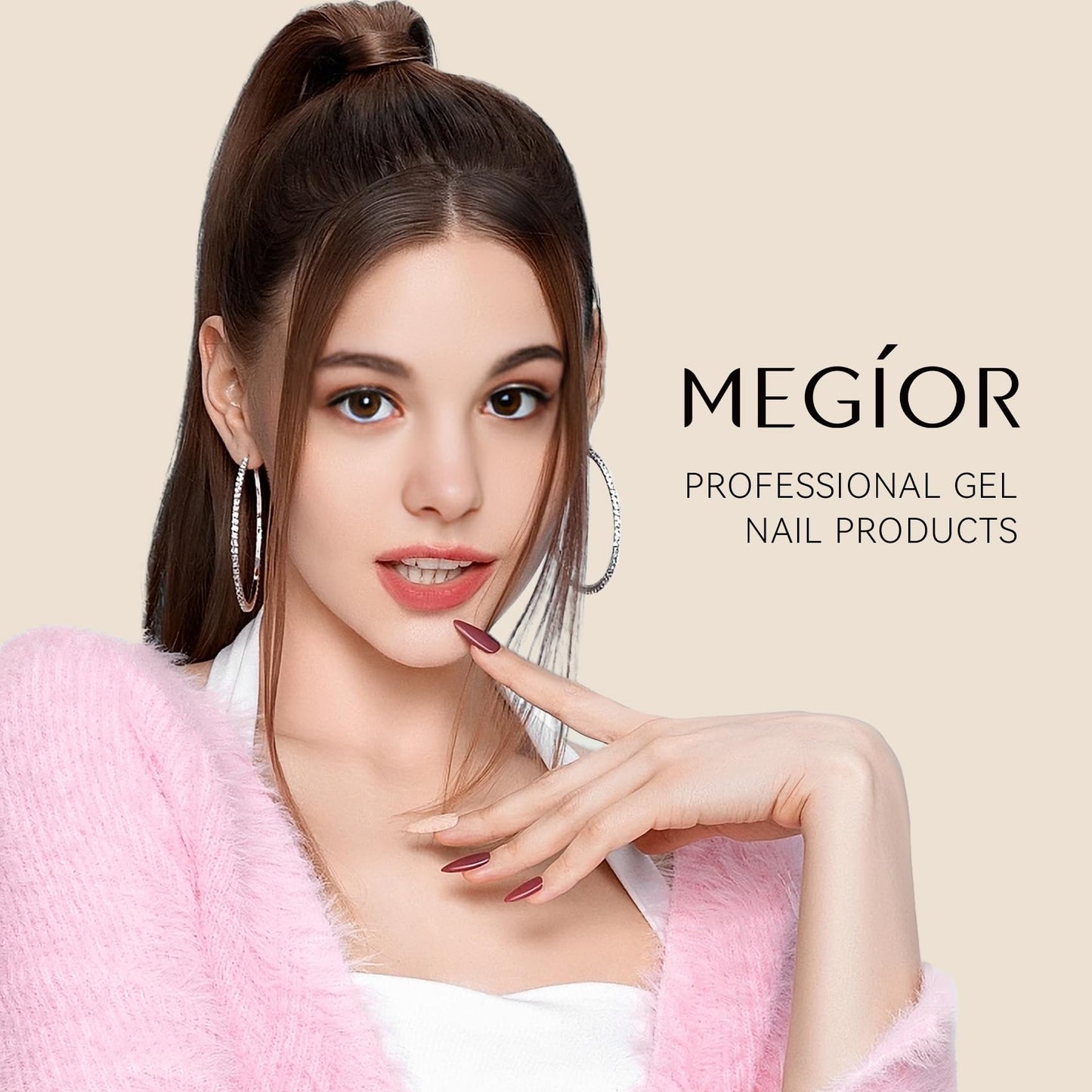 MEGIOR Pink Gel Nail Polish 15ML Cake Pop Gel Polish Soak Off UV Light Cure Gel Polish Pinkish Purple Nail Polish Gel Nail Art Manicure Salon Solid Gel 0.5Oz Gel for Girls