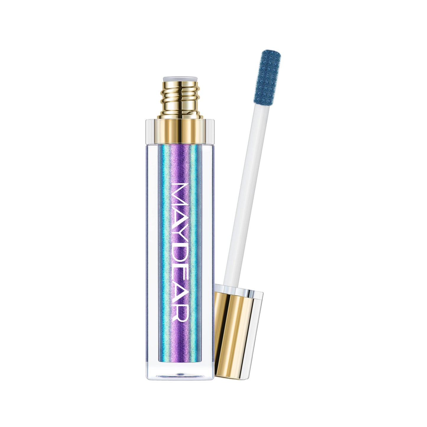 Maydear Chameleon Lipstick, High Pigmented Blue Lipstick for Women Metallic Shine Lip Gloss, Full-Coverage Multichrome Lipstick Long Lasting Rainbow Lip Makeup, Blue Purple(04)