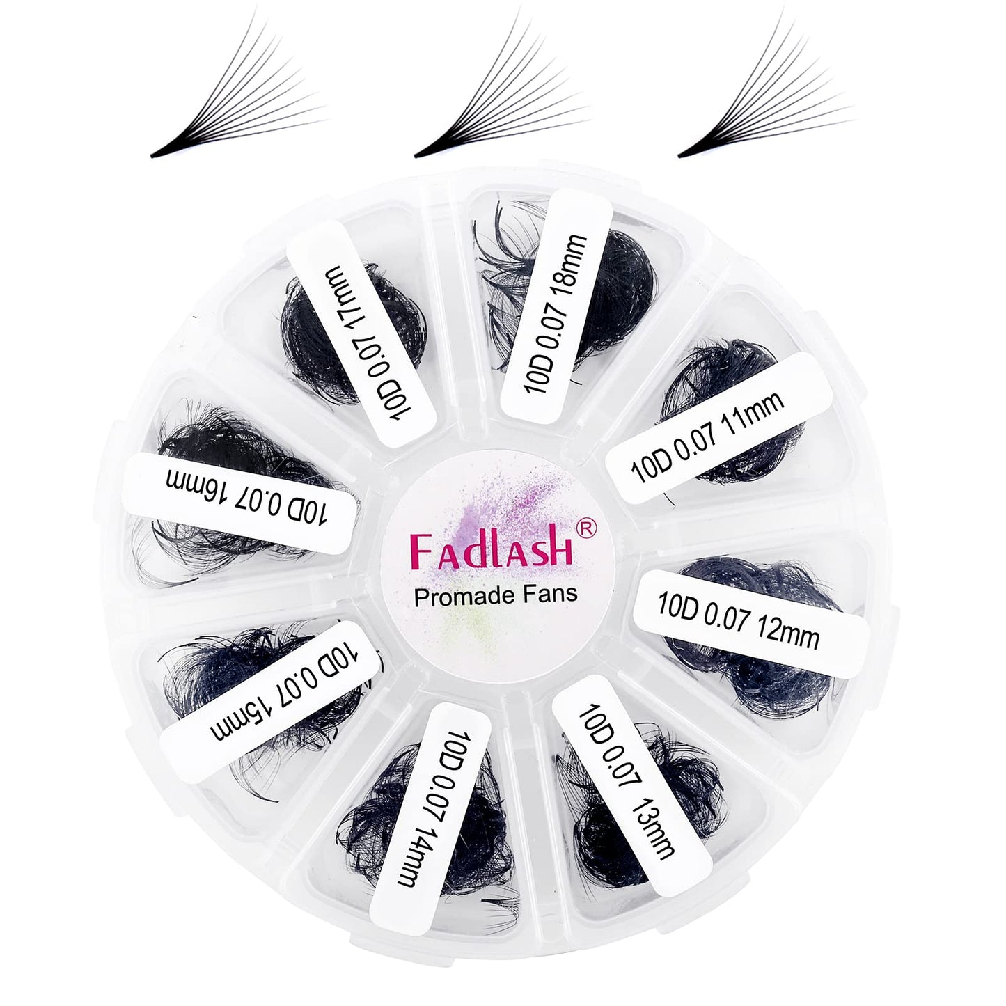 Premade Lash Fans Mixed Tray 1000 Promade Loose Fans Pointed Thin Base Premade Fans Eyelash Extensions 10D Volume Lash Extensions Handmade (10D-0.07C, 15-20mm)