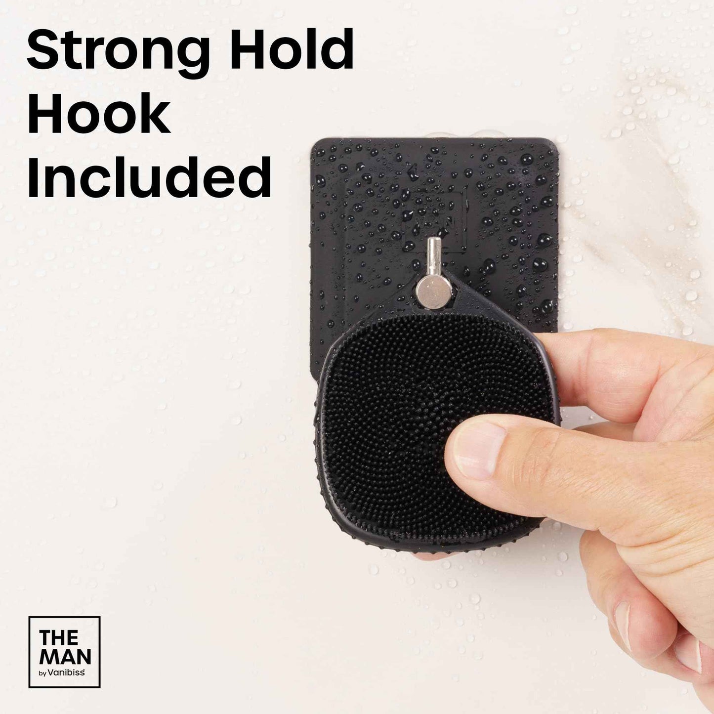 The Man Silicone Face Scrubber for Men, Exfoliating Face Massager, Flex Face Brush for Men, Removes Dead & Dry Skin, Shower Facial Cleansing Brush (Face Scrubber & Hook)