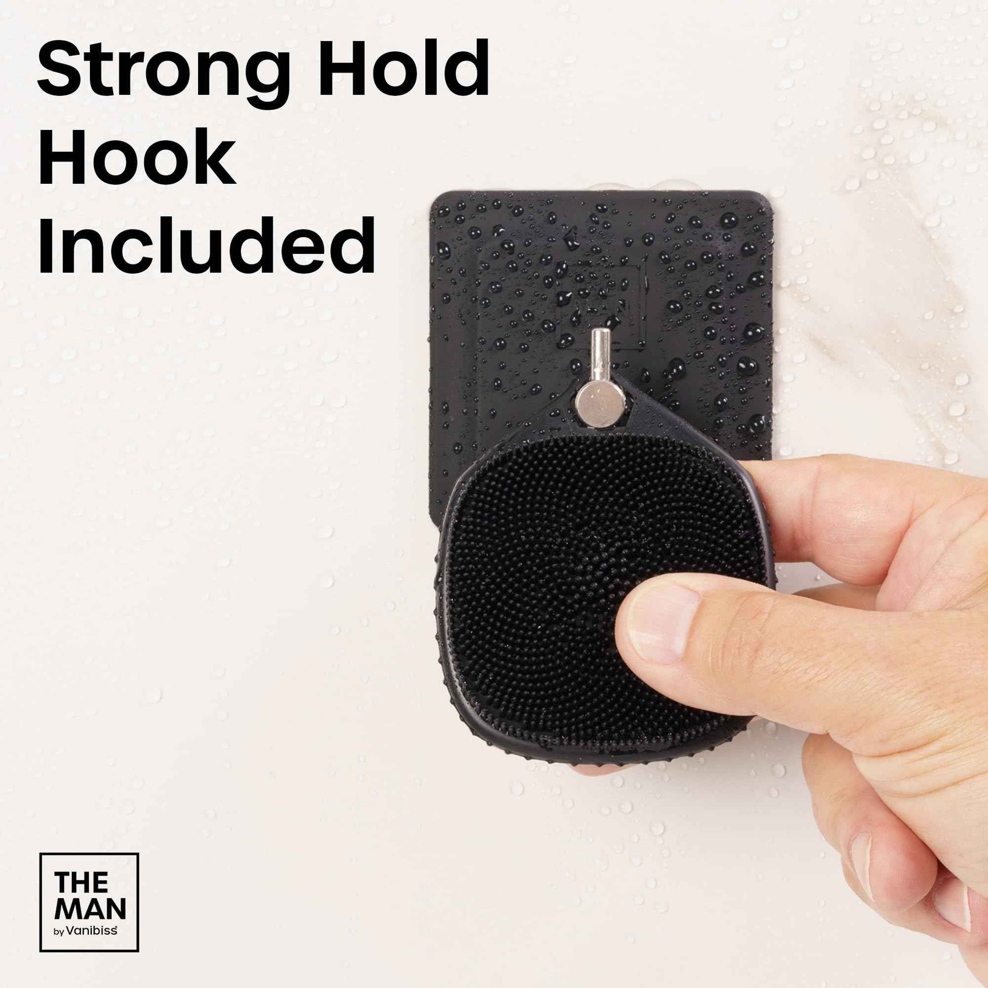 The Man Silicone Face Scrubber for Men, Exfoliating Face Massager, Flex Face Brush for Men, Removes Dead & Dry Skin, Shower Facial Cleansing Brush (Face Scrubber & Hook)