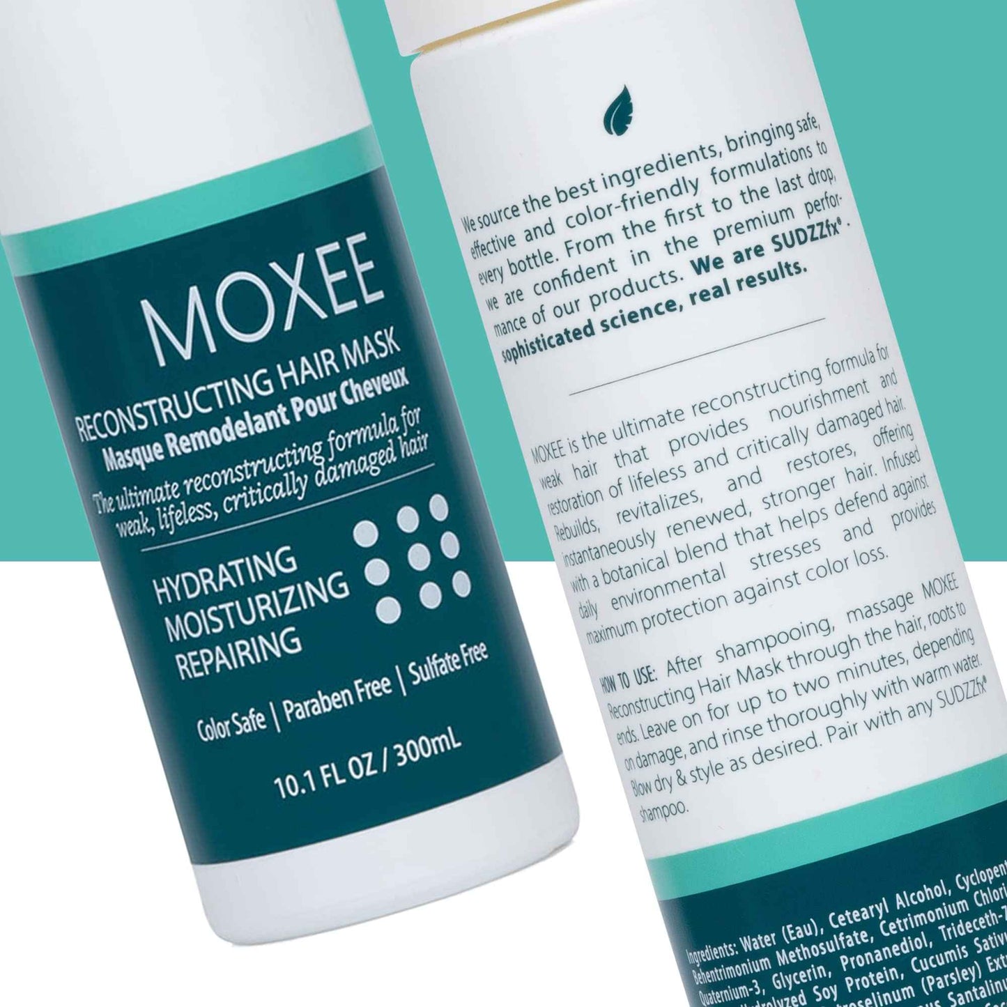 SUDZZFX Moxee Reconstructing - Hydrating Hair Mask - Deep Conditioner for Dry Damaged Hair Care - Provides Nourishment and Restores Weak, lifeless, Critically Damaged Hair 10.1 Fl Oz