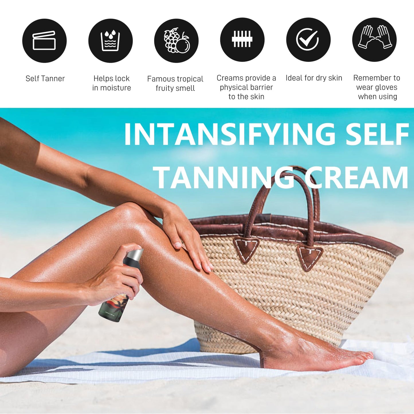 Tanning Lotion Self Tanner, Sunless Self Tanning Cream, Natural Looking Gradual Tan Tanning Accelerator Browning Lotion for Men & Women, Fair to Medium, SPF0 (Peach Self Tanning Cream)