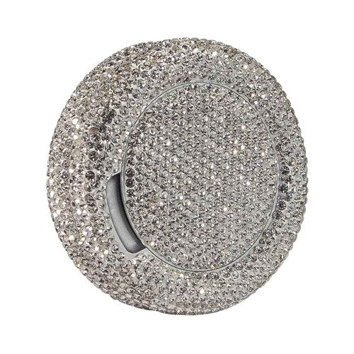 Bedazzled Metal Zyn Can | Divine Dose Rhinestone Metal Pouch Holder | Dual Compartment Aluminum Zyn Storage Tin | Lidden Container Storage Snus Can, Gift for Her (Silver)