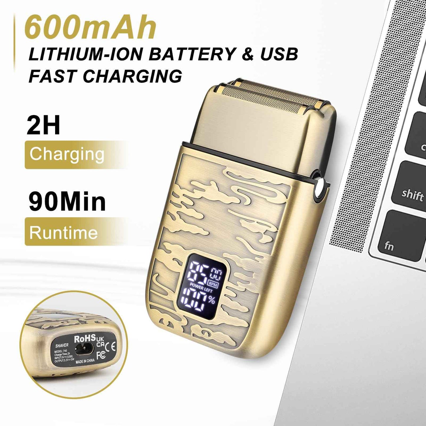 GSKY Electric Razor, Double Foil, Foil Shavers for Men,Electric Shavers for Men,Cordless Barber Shaver Beard Trimmer