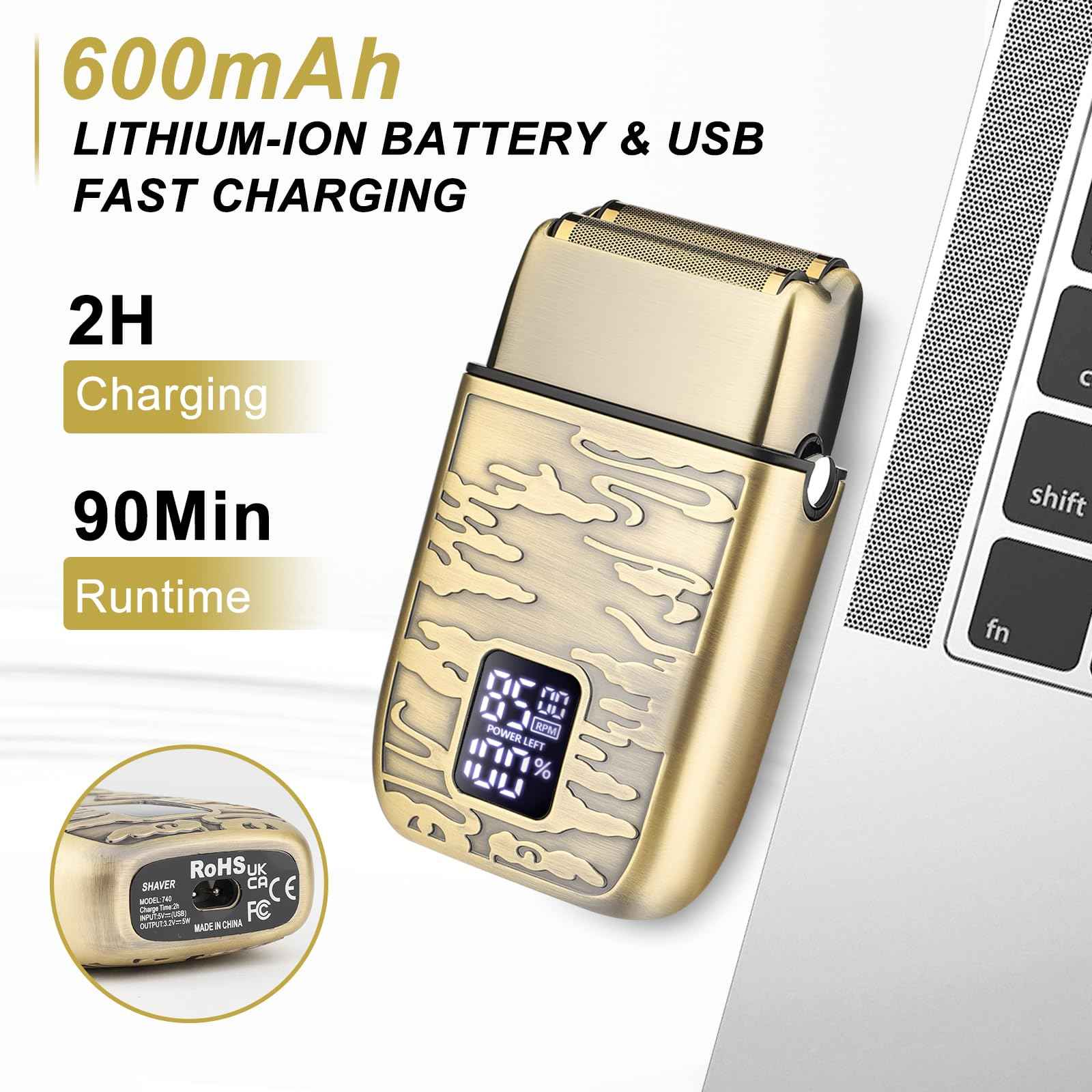 GSKY Electric Razor, Double Foil, Foil Shavers for Men,Electric Shavers for Men,Cordless Barber Shaver Beard Trimmer