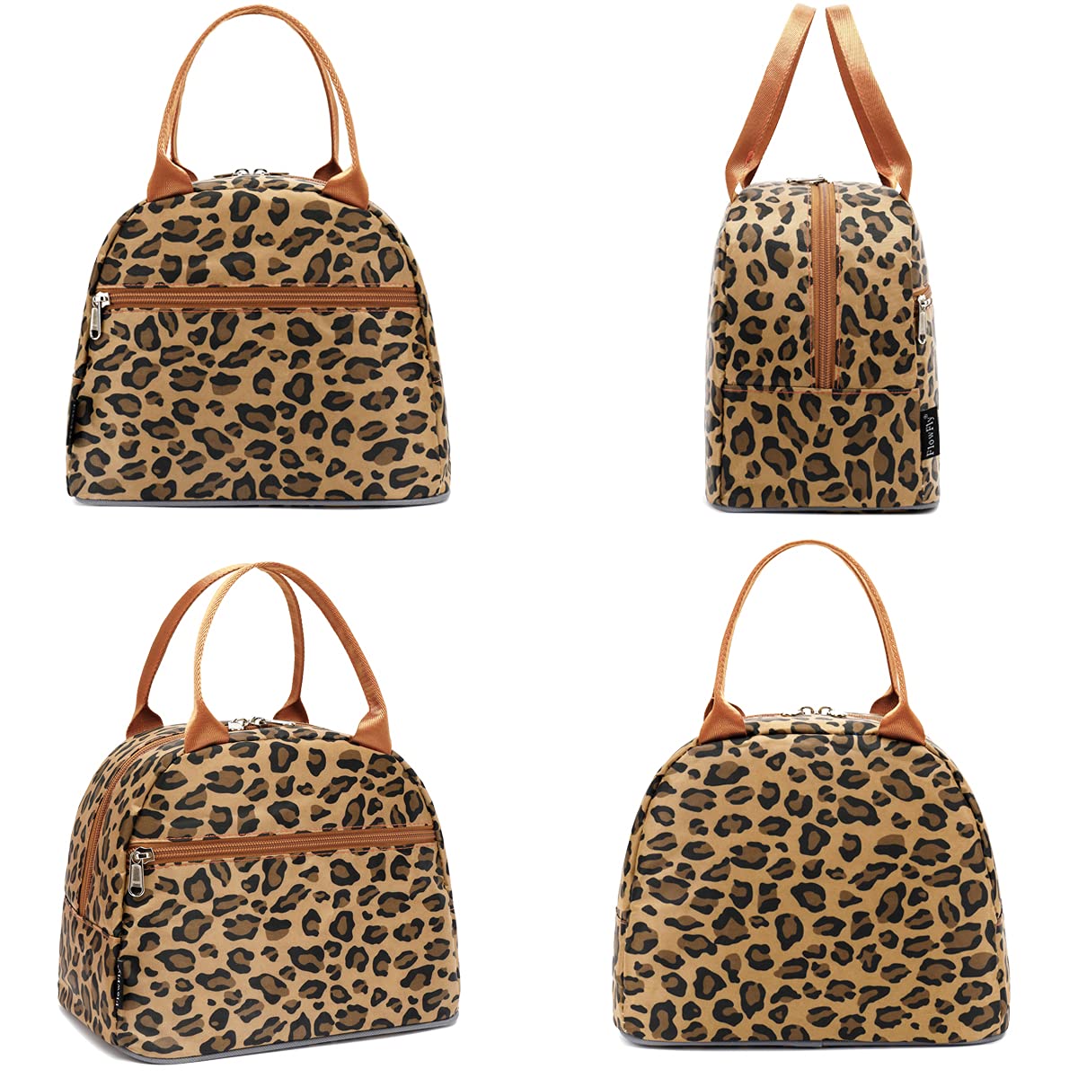 FlowFly Lunch Bag Tote Bag Lunch Organizer Lunch Holder Insulated Lunch Cooler Bag for Women/Men,Leopard