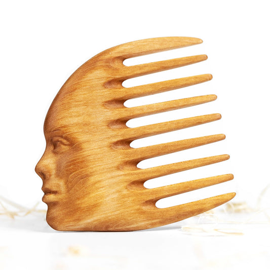 Handmade Wooden Hair Comb for Women Natural Wood Hair Care Scalp Massager Eco-Friendly Perfect for use with Balms and Oils French Hair Comb Wooden Comb for Long Hair Wide Tooth Comb Pear Comb (Venera)