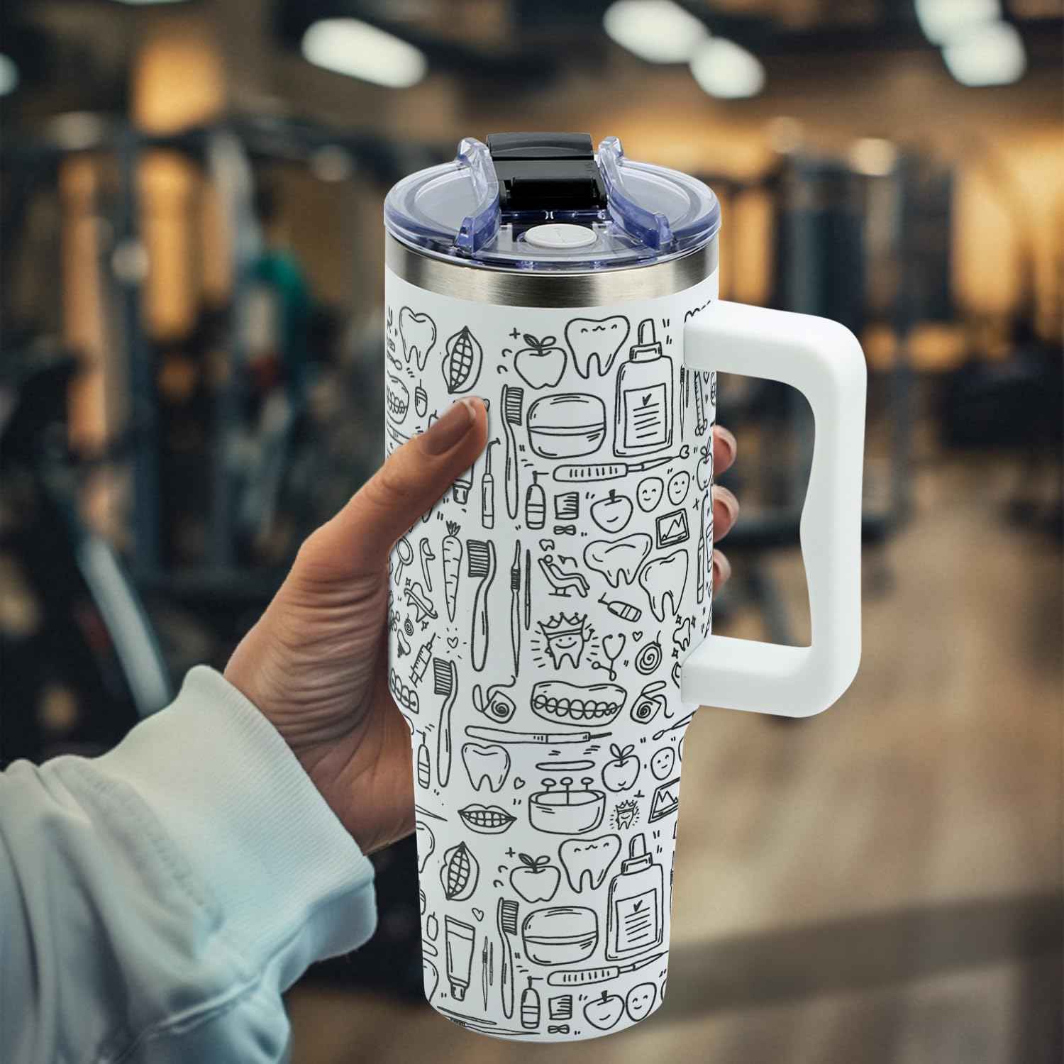 4LIEUBASMI 40 Oz Dental Laser Engrave Tumbler, Dentist Appreciation Gifts for Men and Women - Christmas Birthday Retirement Gifts for Dentists, Coworkers, and Friends