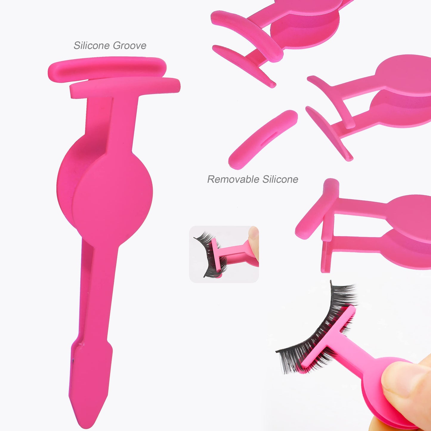 6Pcs Portable Eyelash Curlers Applicator Tool, Eyebrow Tweezer Scissor Comb Eye Brow Grooming Clippers Fake Lash Brush for Women