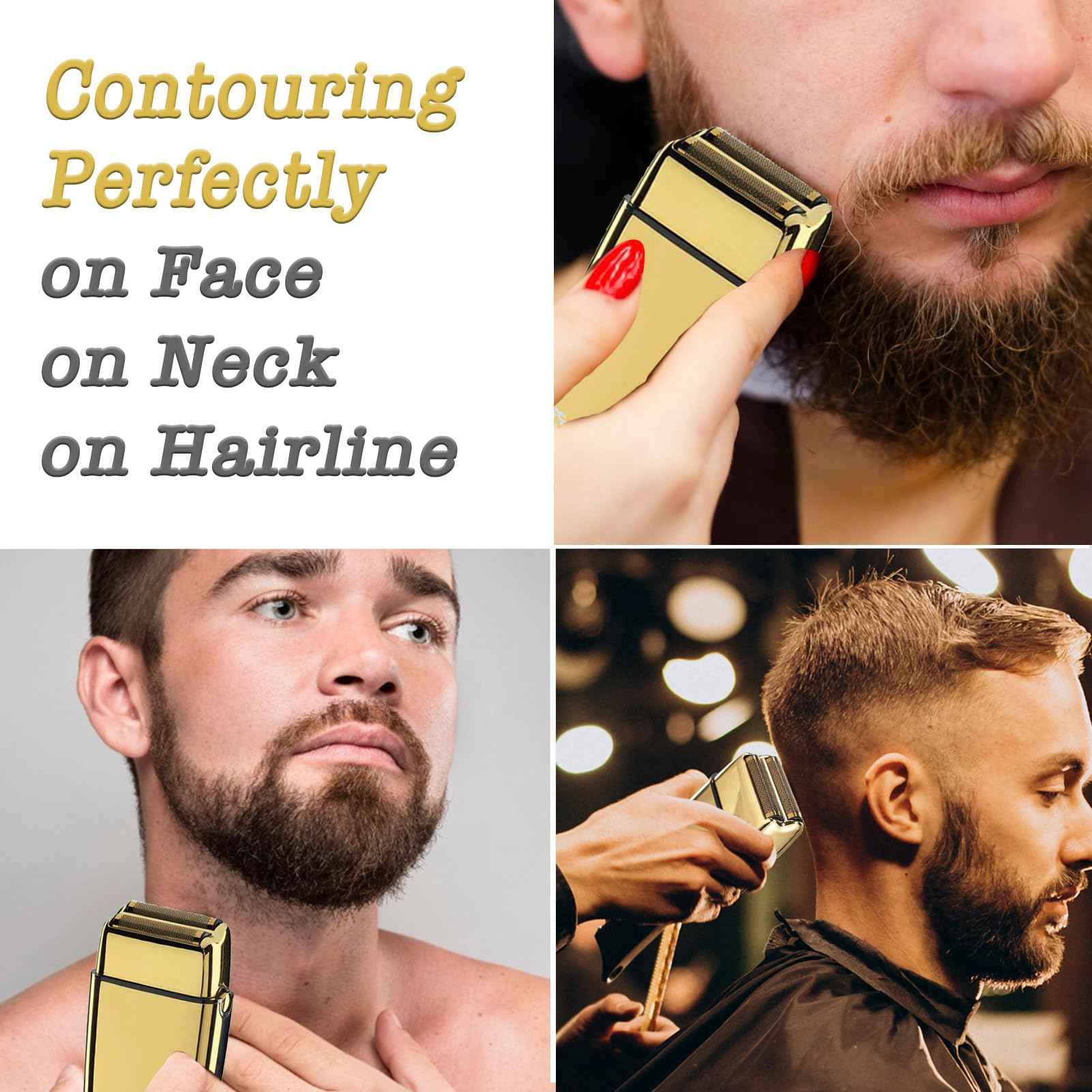 OXSITO 3Pack Golden Pro Replacement Foil and Cutters for Babylis FXFS02 Series MetalFX Double Foil Shavers