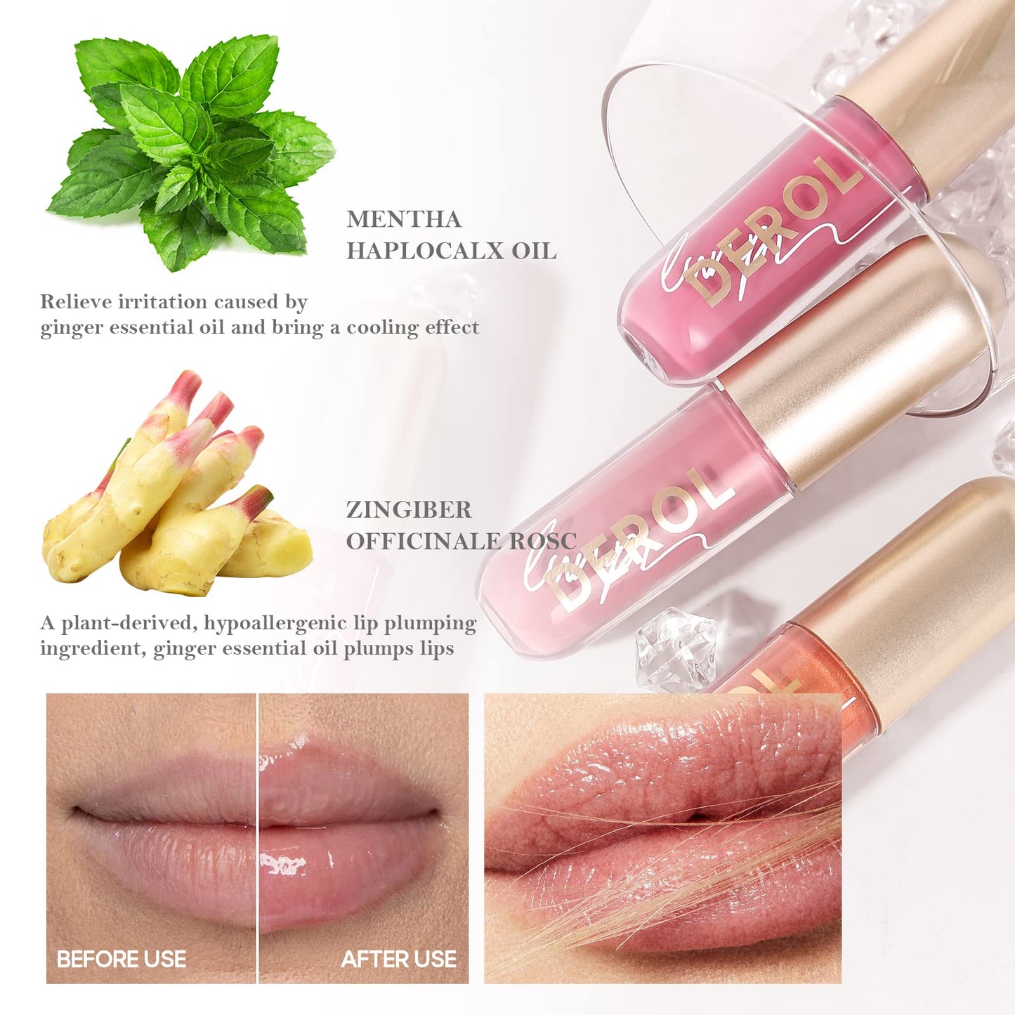 Lip Plumping Lip Gloss,Lip Plumper, Lip Care Serum,Lip Enhancer For Fuller,Reduce Fine Lines,Make Lips Plump and Moisturizing,Hydrating, Nourishing, Invigorating, Plumps, Volumizes (04# Liqueur)