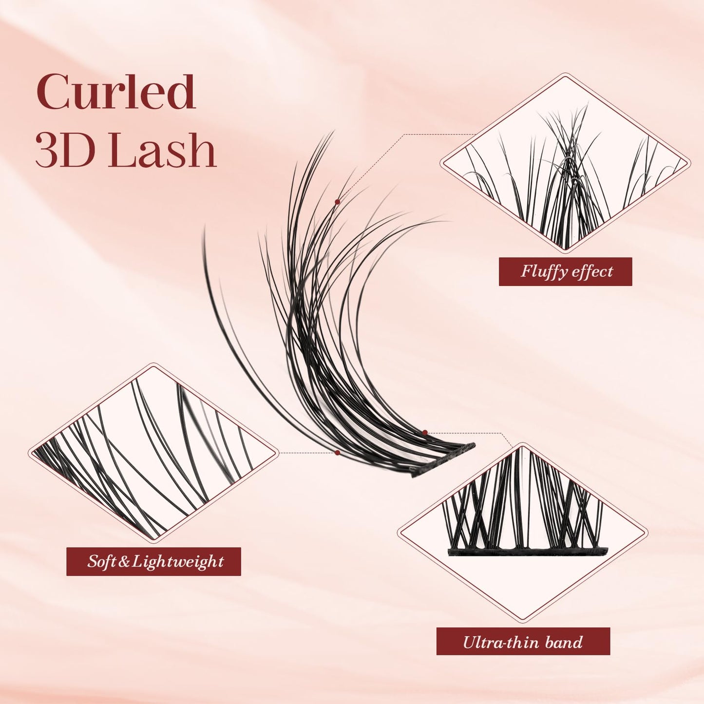 Higu clace Cluster Lashes 140Pcs, 3D Multiple Layers Eyelash Clusters 18mm, Fluffy Lash Clusters D Curl, Curled and Lightweight DIY Lash Extension Large Tray (3D Curled 18mm)