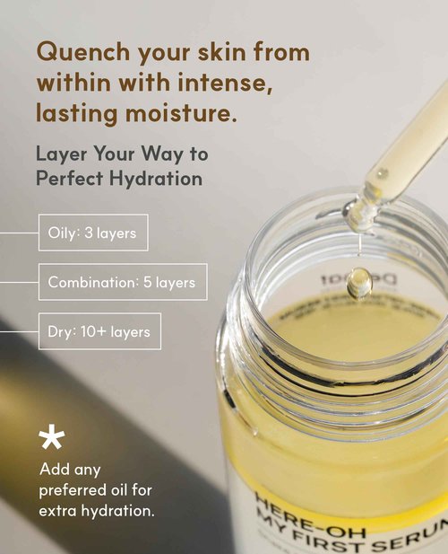 Here-Oh My First Hydrating Serum with Hyaluronic Acid | Facial Serum for Glowing Skin & Skin Barrier Repair | Korean Serum for Dry Skin & Sensitive Skin (5.24 fl oz)
