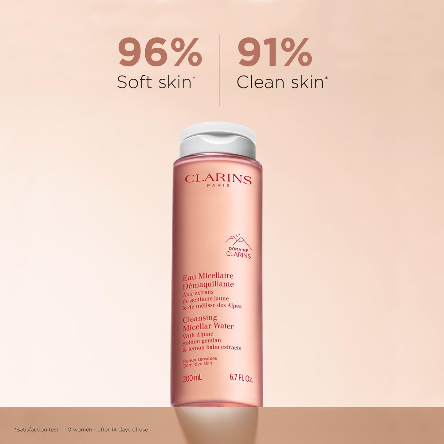 Clarins Cleansing Micellar Water | Quickly Removes Make-Up, Pollution and Grime | No Rinse Needed | Preserves Skin's Microbiota | Safe For Use on Eyes, Face and Lips | Dermatologist Tested