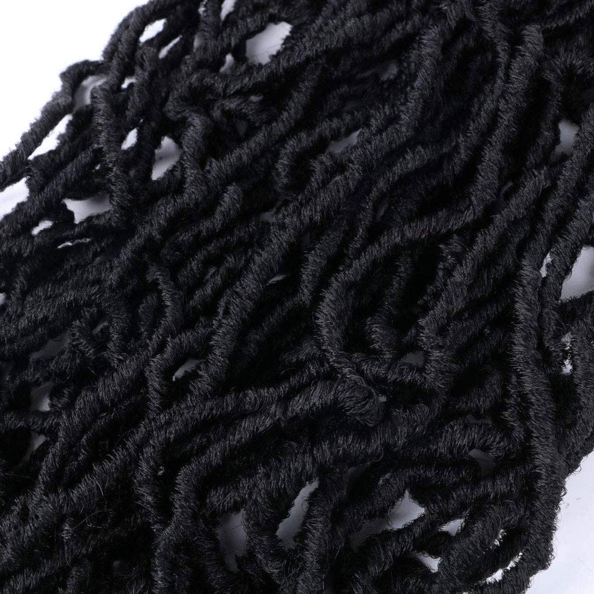 24 Inch Soft Locs Crochet Hair Pre Looped 6 Packs Faux Locs Crochet Braids Goddess Locs Dreadlocs Hair For Black Women (1B, 24 Inch (Pack of 6))