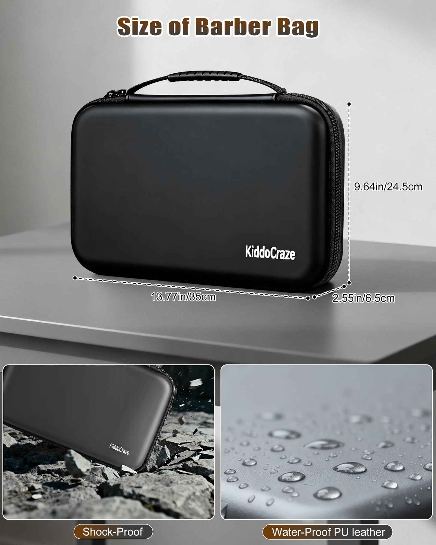 KiddoCraze Barber Bags for Hair Clippers and Supplies, Hair Cutting Barber Supplies Organizer Bag, Hair Trimmer Organizer for Men Razor Guard Grooming Kits (Case Only)