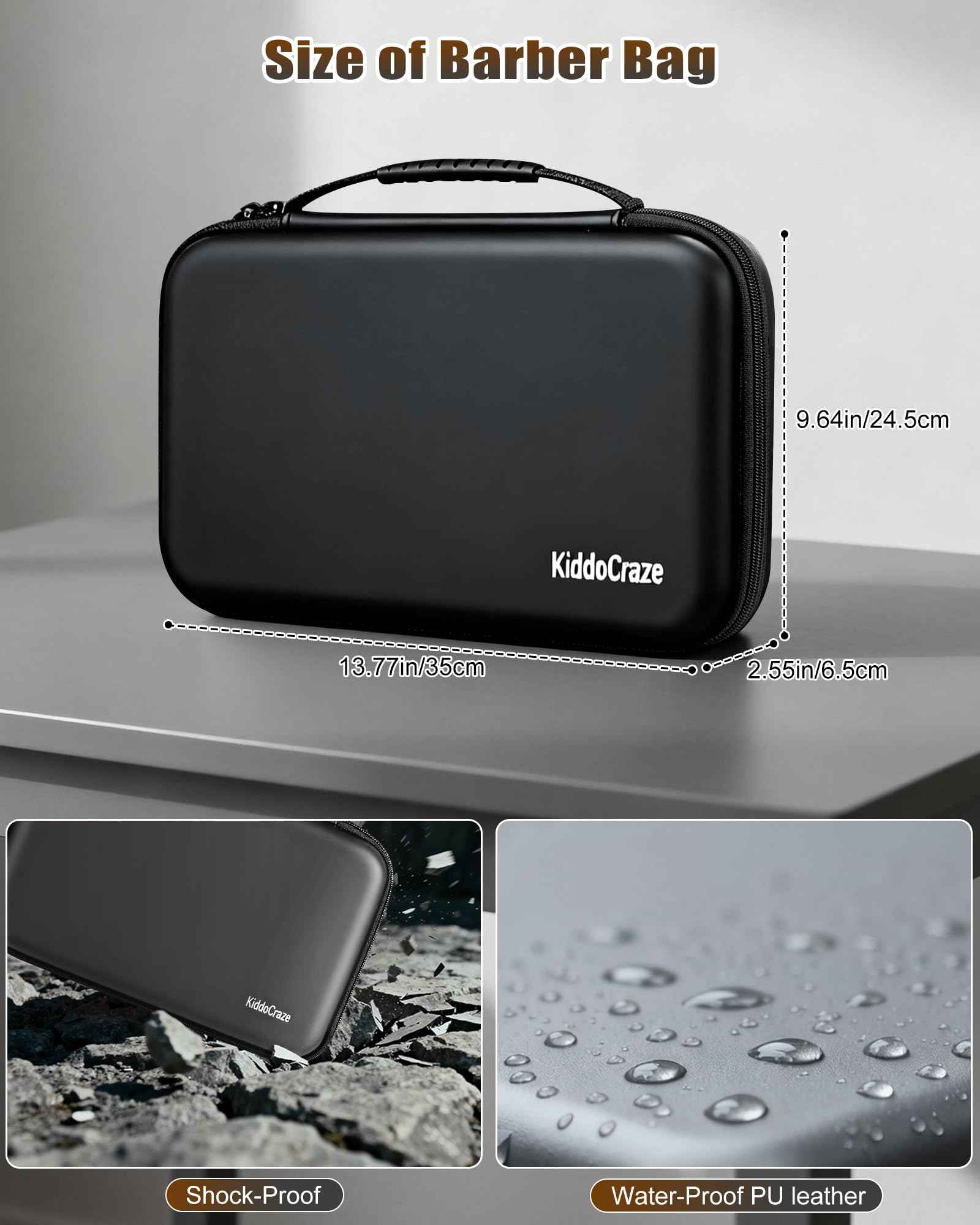 KiddoCraze Barber Bags for Hair Clippers and Supplies, Hair Cutting Barber Supplies Organizer Bag, Hair Trimmer Organizer for Men Razor Guard Grooming Kits (Case Only)