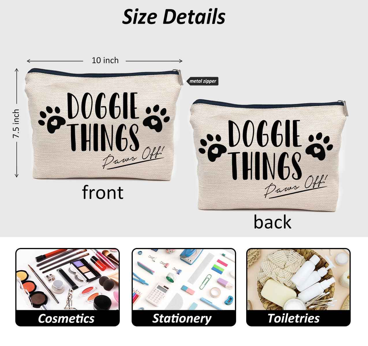 IWXYI Pet Mom Gift,Gift For Pet Mom,Doggie Things Bag,Dog Things Makeup Make Up Bag Zipper Pouch Travel Toiletry Gifts For Dog Mom Lover