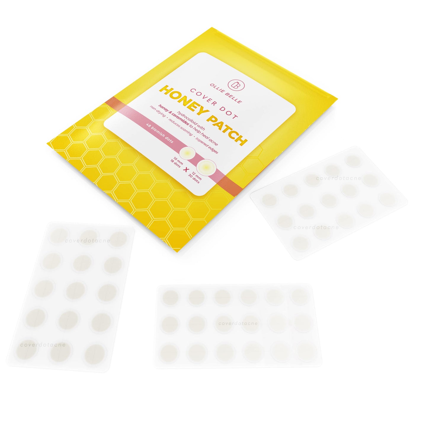 SMARTMED Cover Dot Ollie Belle Hydrocolloid Acne Patches with Honey Invisible Pimple Stickers Blemish Treatment (Honey, 48 dots)