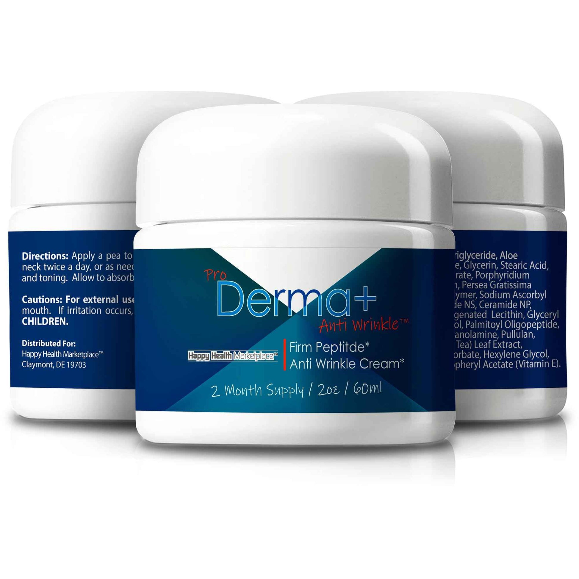 Pro Derma + Anti Wrinkle Cream - Our Best Derma Firm Peptide Firming Eye Gel & Face Wrinkle Cream - 2 Month Jar - Derma Firm Peptide Serum Anti Wrinkle Eye Cream & Anti Wrinkle Face Cream - Anti Aging