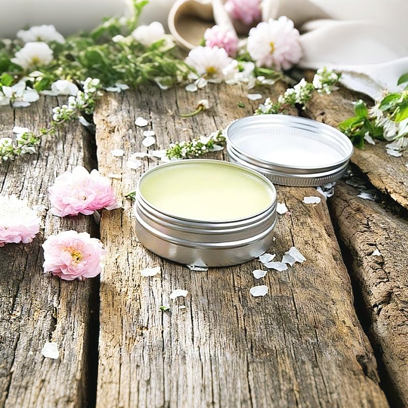 4 Pcs 2oz Aluminum Travel Tin Containers with Lids for Cosmetics & Spices