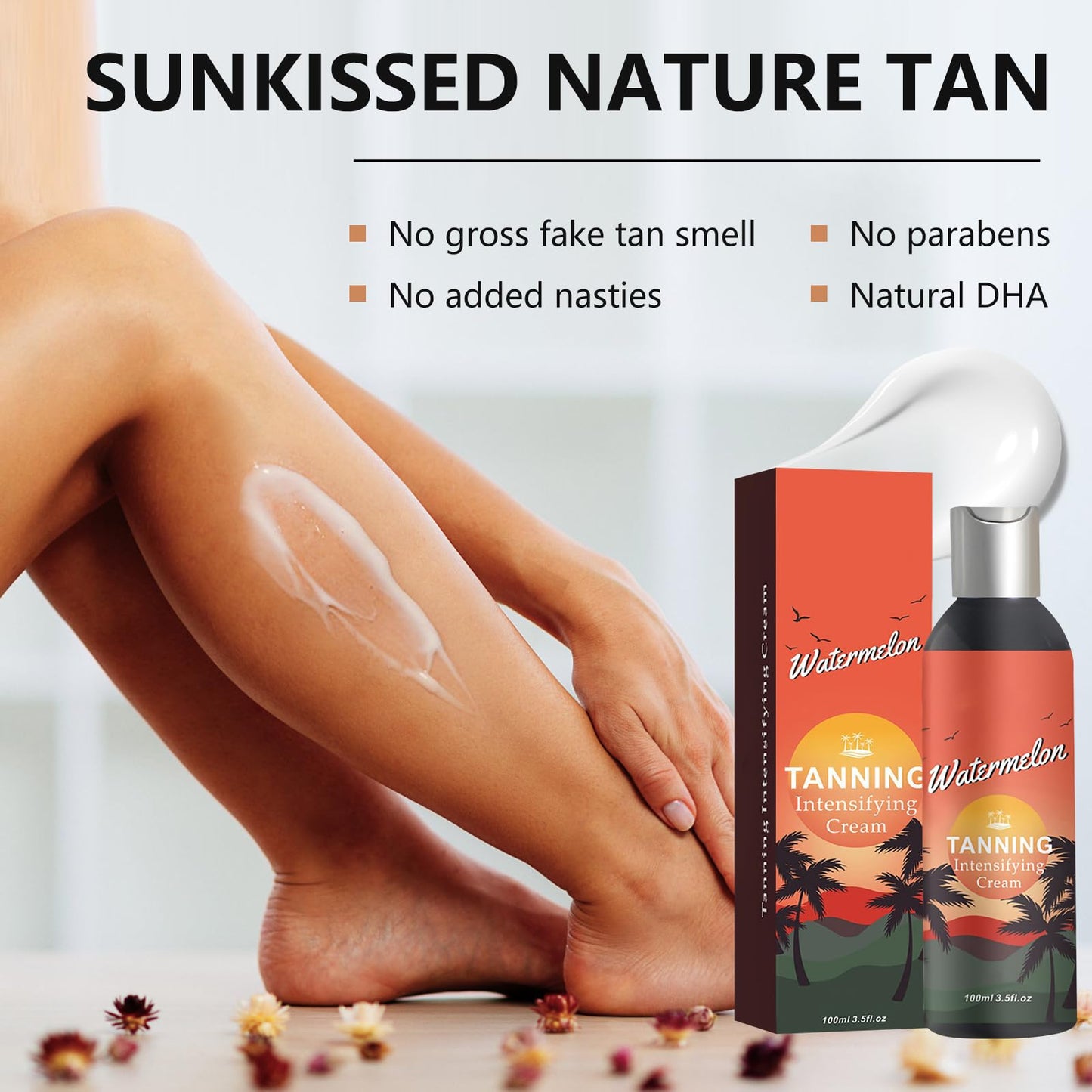 Tanning Lotion Self Tanner, Sunless Self Tanning Cream, Natural Looking Gradual Tan Tanning Accelerator Browning Lotion for Men & Women, Fair to Medium, SPF0 (Peach Self Tanning Cream)