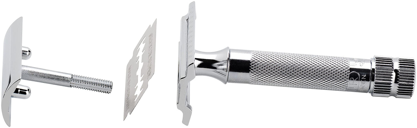 Merkur Mk34c Double Edge Razor with Heavy Duty Short Handle