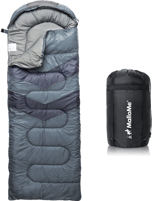 MalloMe Sleeping Bags for Adults Cold Weather & Warm - Backpacking Camping Sleeping Bag for Kids 10-12, Girls, Boys - Lightweight Compact Camping Essentials Gear Accessories Hiking Sleep Must Haves