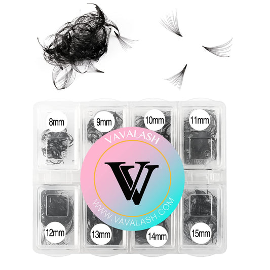 VAVALASH 600 Fans Premade Fans Eyelash Extensions 5D 6D 7D 8D 10D 12D 14D 16D 24D Premade Lash Fans 8-15mm Mixed Length Promade Loose Fans Thin Base Premade Volume Lash Extension(14D-0.07-D-8-15mm)