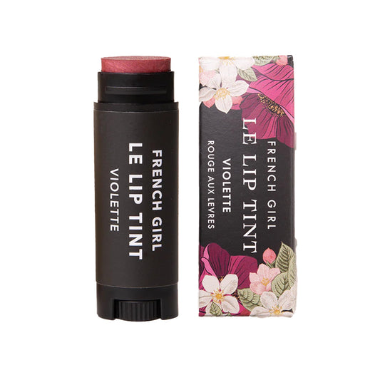 French Girl Le Lip Tint - Moisturizing & Hydrating Lip Balm for Sheer, Buildable Coverage & Shine, Clean Formula, Organic Ingredients, Vegan & Cruelty-Free - Violette