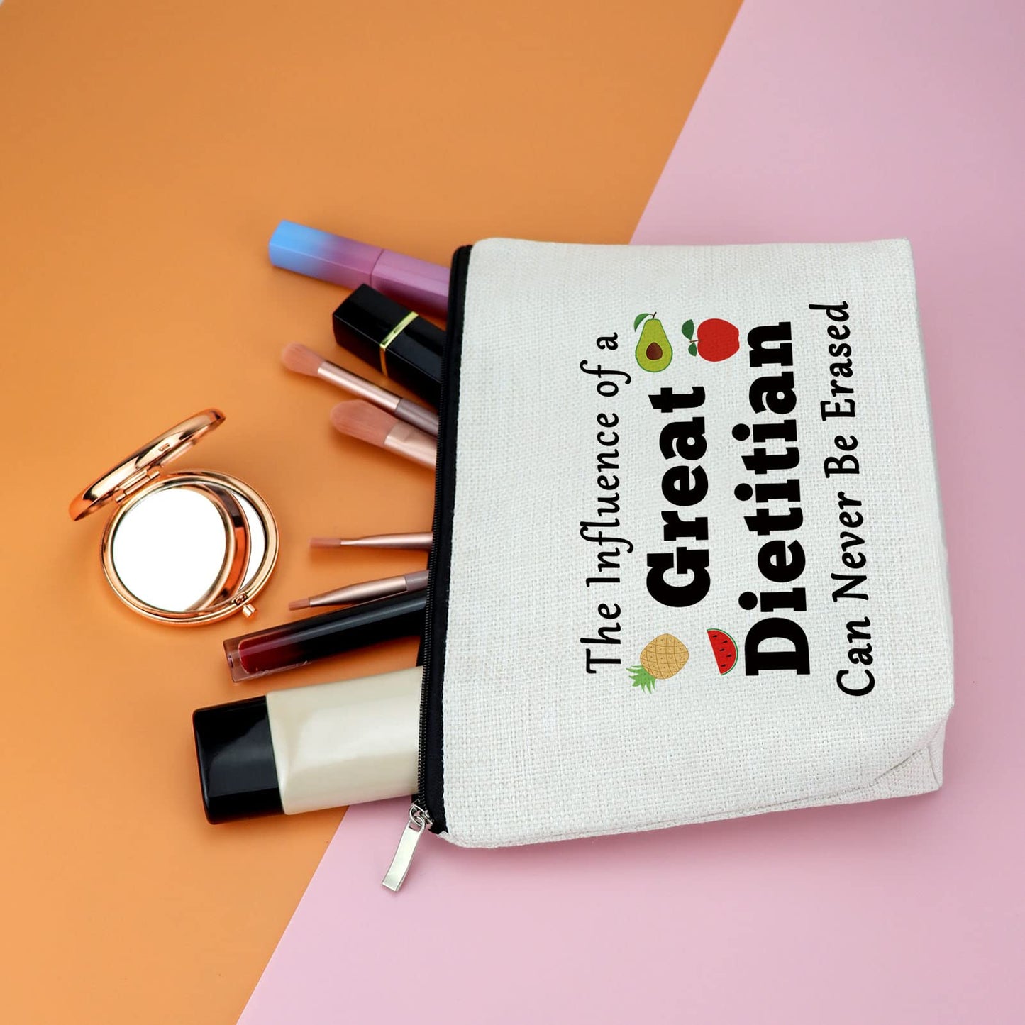 Thank You Gift Dietitian Gift for Nutritionist Dietitian Makeup Bag Graduation Appreciation Thanksgiving Christmas Labor Day Gift for Nutritionist Women Registered Dietitian Zipper Travel Pouch