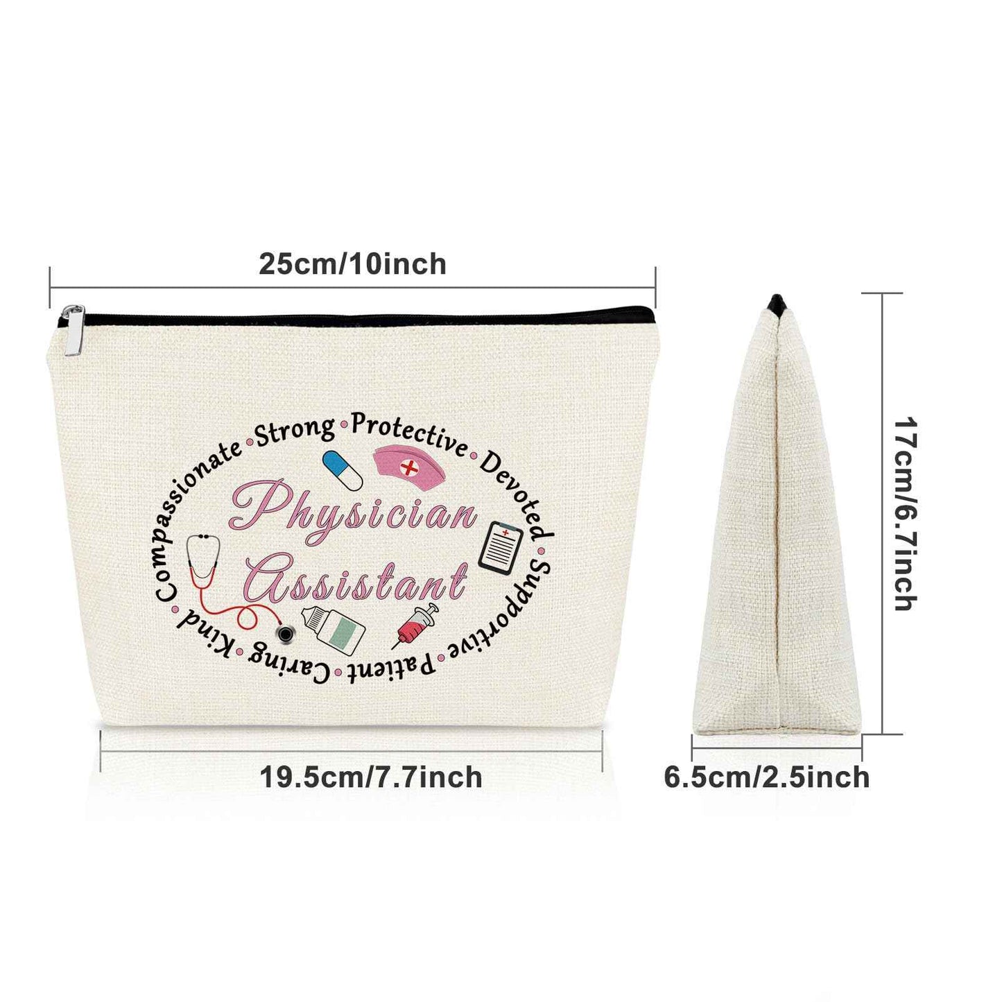 Sazuwu PA Graduation Makeup Bag Physician Assistant Gifts for Women Medical School Future Doctor Gifts Cosmetic Bag Appreciation Birthday Thank You Present