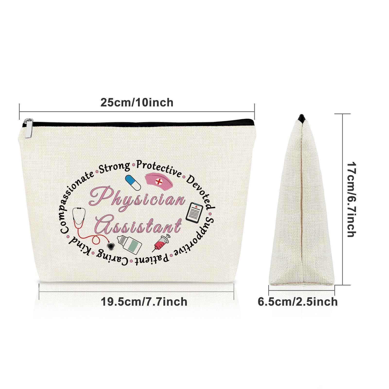 Sazuwu PA Graduation Makeup Bag Physician Assistant Gifts for Women Medical School Future Doctor Gifts Cosmetic Bag Appreciation Birthday Thank You Present