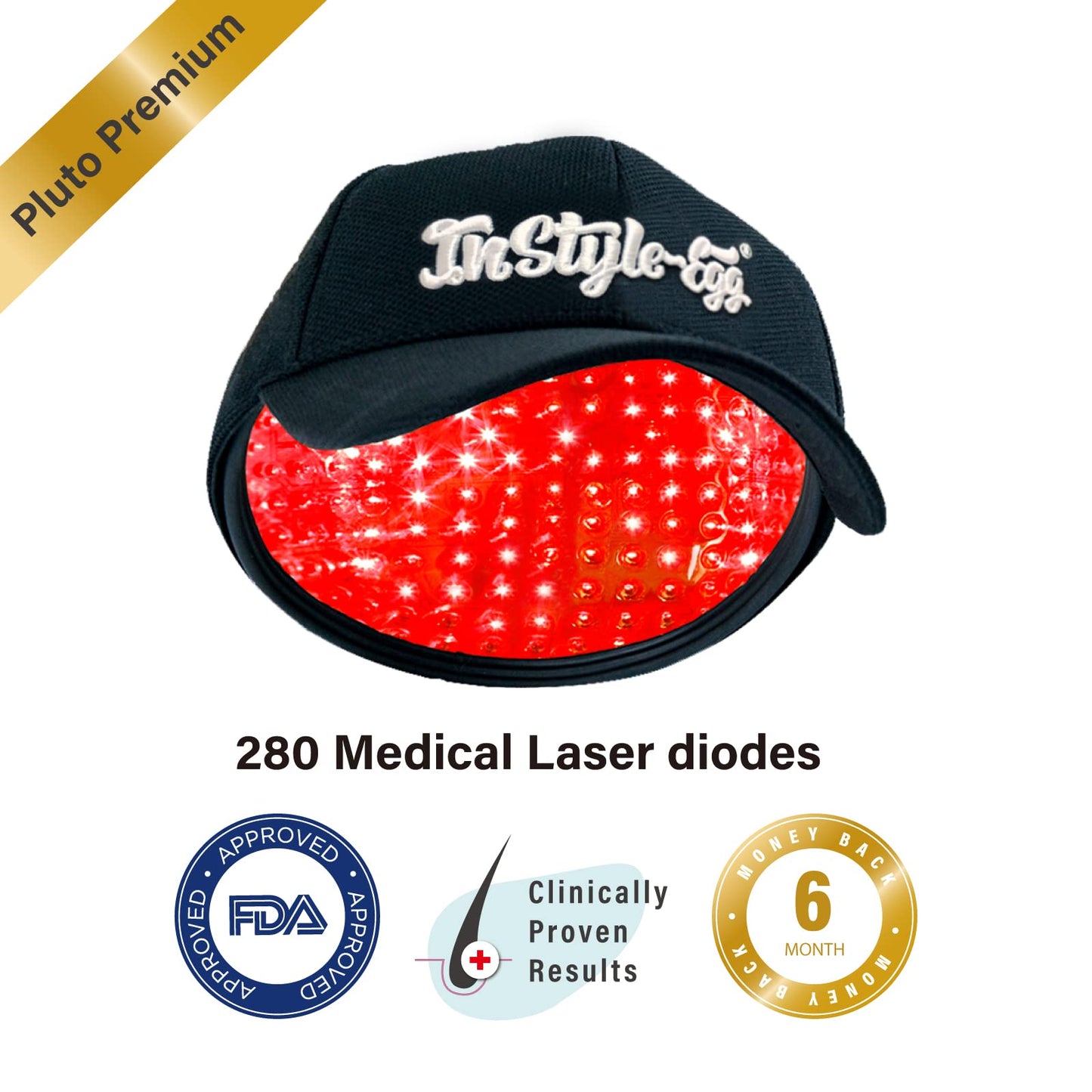 Instyle-Egg 280 Laser Cap for Hair Growth, FDA Cleared Hair Regrowth System for Men/Women, Scalp Treatment to Stop Hair Loss and Regrows Thinning Hair, Low Level Laser Therapy w/Medical Grade Lasers