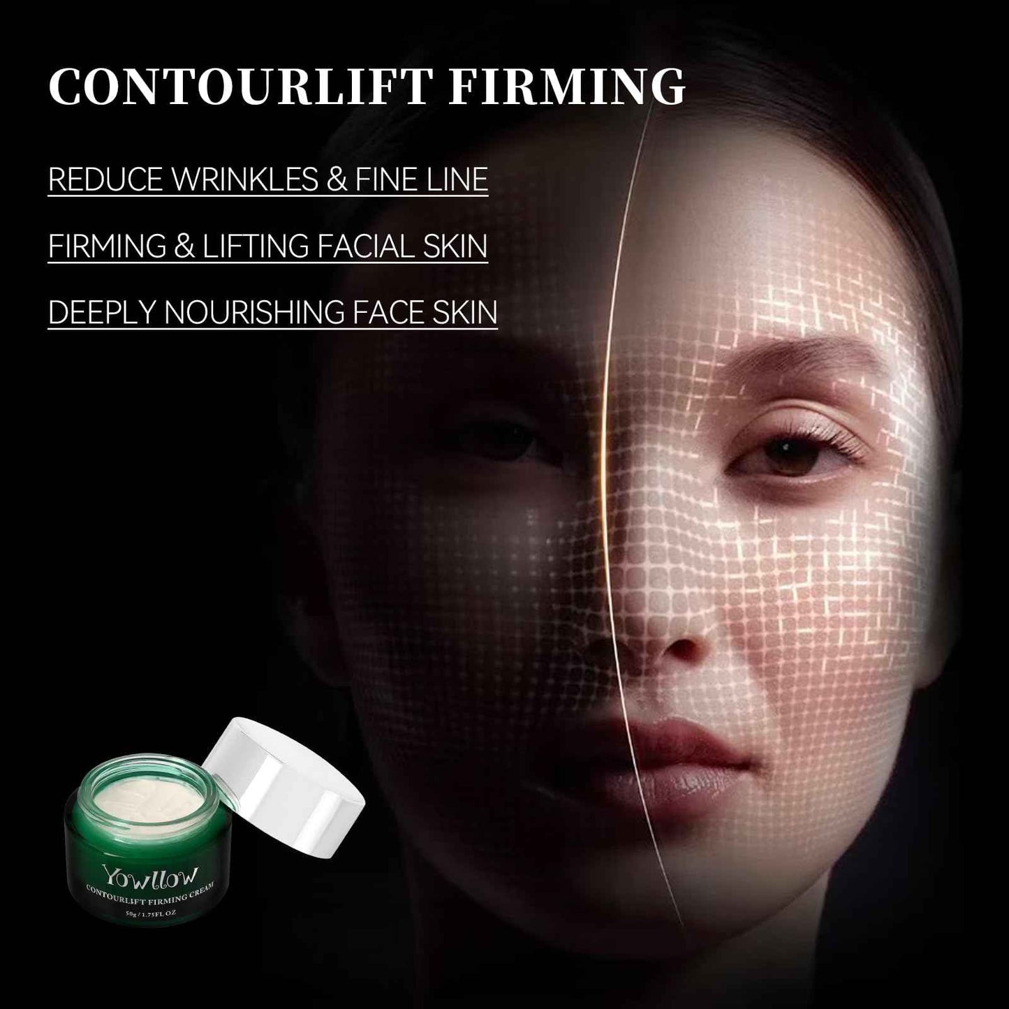 Yowllow Anti-Aging Skin Moisturizer,Hydrating & Firming Skin Cream to Help Face Neck Lifting,Tightening and Reducing Wrinkle,Light Repair Cream for Women Men