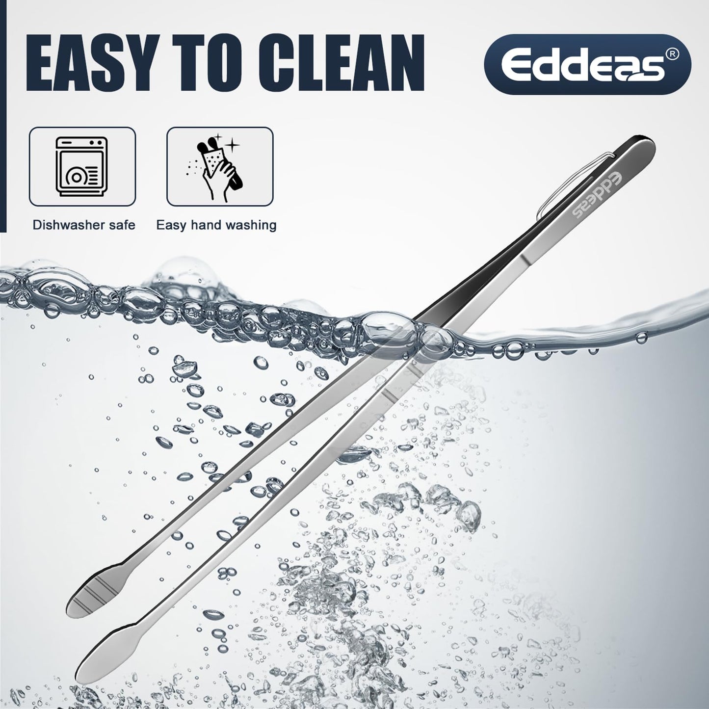 Eddeas Kitchen Tweezers Tongs, Cooking Tweezers Stainless Steel - 3 Size 12'' 10'' & 8 inch Ideal for Meat, pasta, plating and pinching delicate small pieces of food, Set of 3