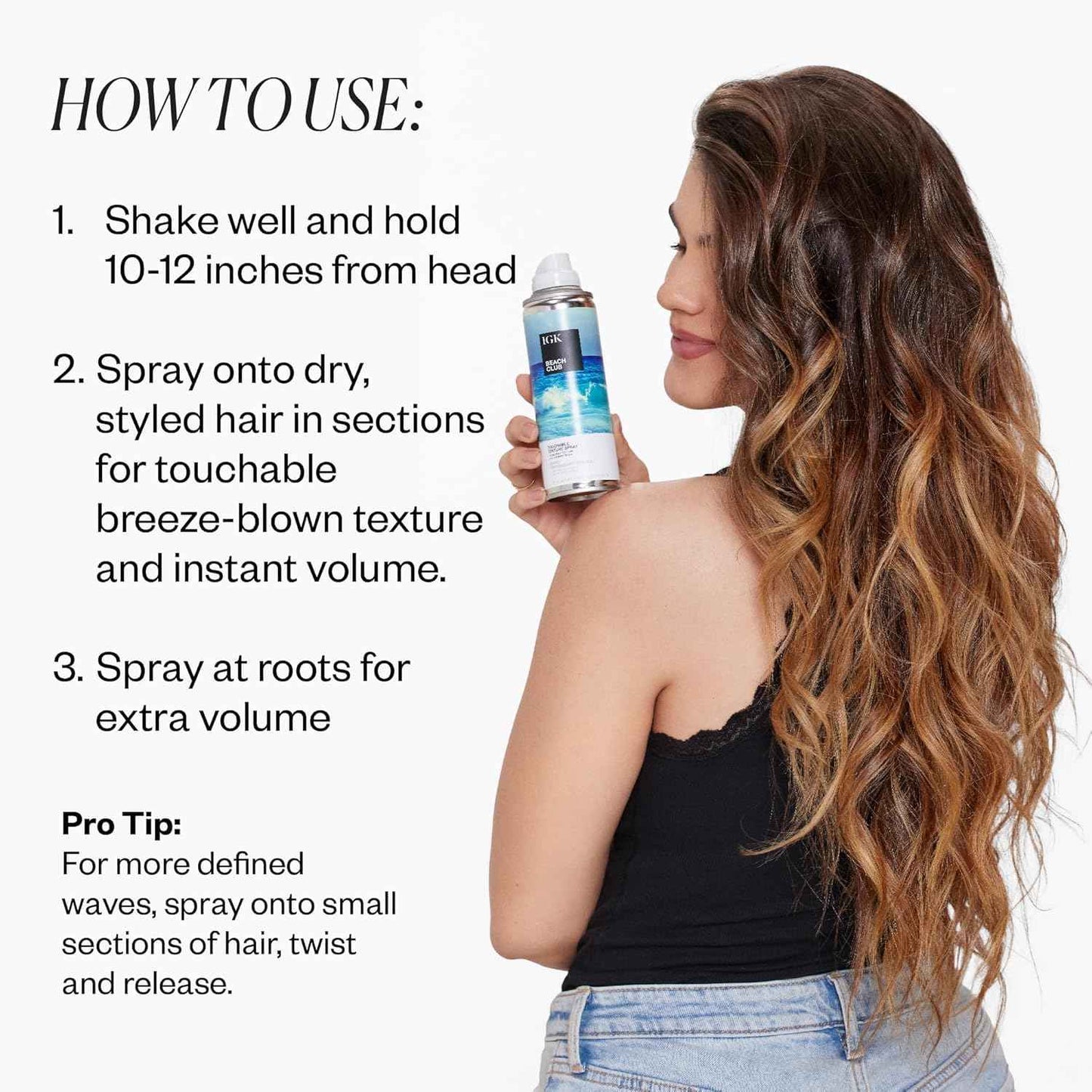 IGK BEACH CLUB Touchable Texture Spray Travel Bundle | Hold + Volume + Lightweight | Vegan + Cruelty Free | (5 Oz + 1.7 Oz)