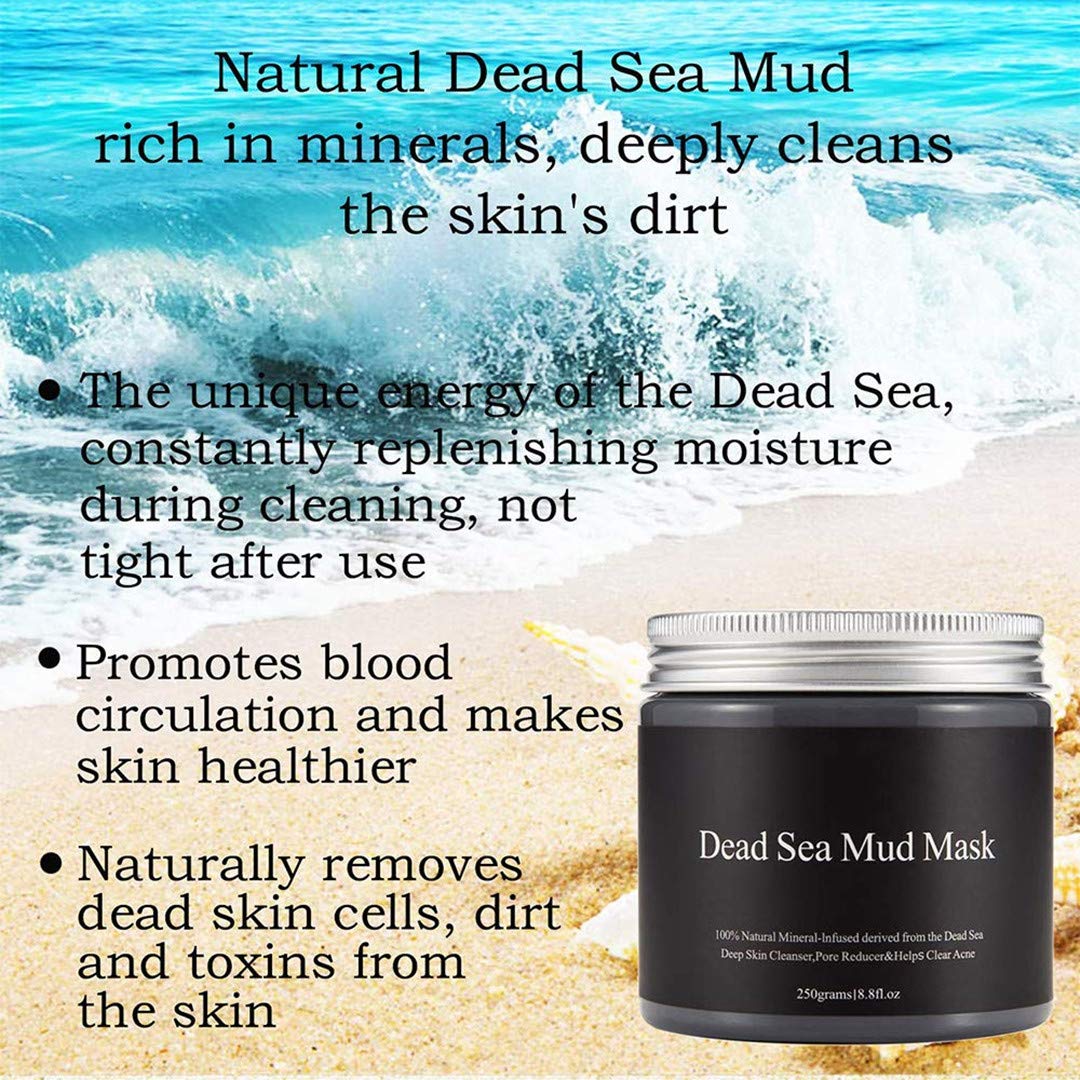 Mud Mask for Face and Body Nourishing, Deep Pore Cleansing, Acne and Blackheads Treatment, Anti Aging and Anti Wrinkle, Organic Natural Facial Mask for Smoother and Softer Skin More Flexible (8.8 oz)