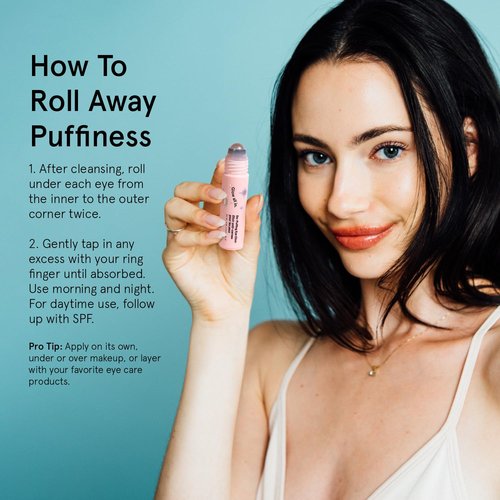grace & stella Under Eye Brightener Roller - Retinol & Caffeine Eye Serum for Puffiness, Dark Circles, Fine Lines & Wrinkles - Hydrating & Smoothing - Vegan Cruelty-Free Skincare (15ml / 0.51 fl oz)