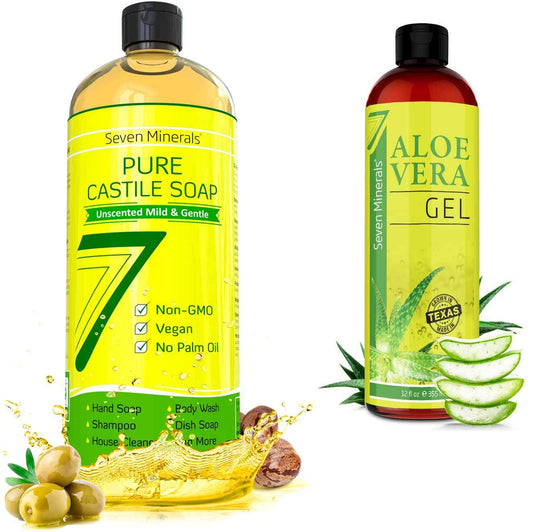 Seven Minerals EWG Verified Castile Soap and Organic Aloe Vera Gel